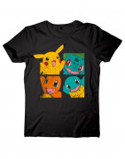 Pokemon - Kanto Starters T-shirt (black) M 