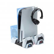 Froggiex FX-P5-C3-W PS5 Multifunctional Cooling Stand + Headset Holder 