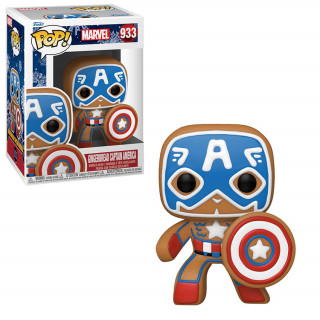 Funko Pop! Marvel: Holiday - Gingerbread Captain America #933 Bobble-Head Vinyl Figure Cadouri