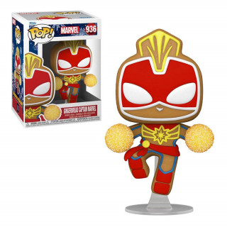 Funko Pop! Marvel: Holiday - Gingerbread Captain Marvel #936 Bobble-Head Vinyl Figure Cadouri