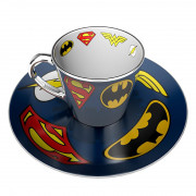 DC COMICS - Mirror mug & plate set - Logo 