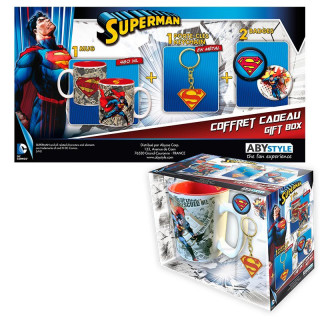 DC COMICS - Pck Mug + Keychains + Badges "Superman" Cadouri