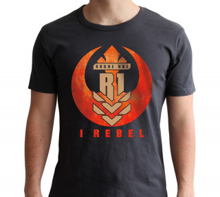 STAR WARS - T-shirt  "I REBEL" dark grey - new fit (XL) Cadouri