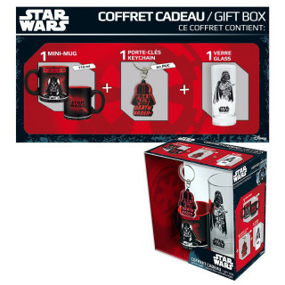 STAR WARS - Pck Glasses 29cl + KeyringPVC + Mini Mug "Dark Vader " Cadouri