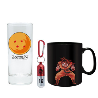 DRAGON BALL - Pck Glass 29cl + Keychain 3D + Mug HC "DBZ" EXCLU Cadouri