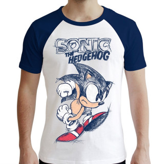 Sonic - T-shirt  "Sonict" man white & blue - premium- M Cadouri