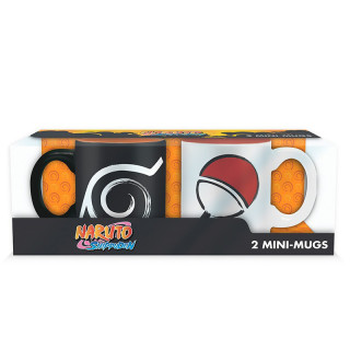 NARUTO SHIPPUDEN - Set 2 espresso mugs - 110 ml - Konoha & Uchiha Cadouri