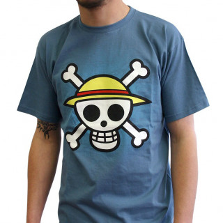 ONE PIECE - T-shirt  "Skull with map" stone blue - basic (XL) Cadouri