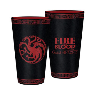 GAME OF THRONES - Large Glass - 500 ml - Targaryen - Foil Cadouri