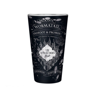 HARRY POTTER - XXL glass cup - 400 ml - Map of scrolls - Matt Cadouri