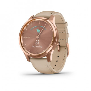 vívomove Luxe Rose Gold  leather strap, 18K Gold buckle Mobile