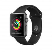 Apple Watch Series 38mm Space Grey aluminum Case with Black Sport Band 