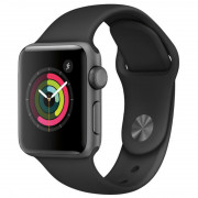 Apple Watch Series 42mm Space Gray Aluminum Case with Black Sport Band 