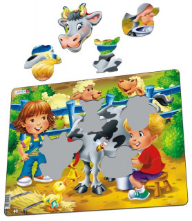 Larsen maxi puzzle 18 pieces - Farm with cow BM5 Cadouri