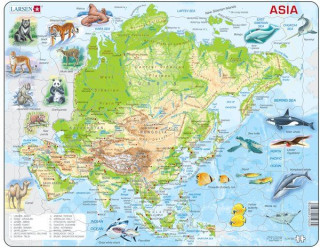 Larsen maxi puzzle 63 pieces Asia map with animals A30 Cadouri