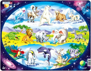 Larsen maxi puzzle 15 pieces Animals around the world NM6 Cadouri