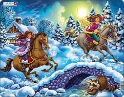 Larsen maxi puzzle 40 pieces Winter riding US13 Cadouri