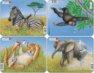 Larsen mini puzzle 9 pieces African animals M9 Cadouri