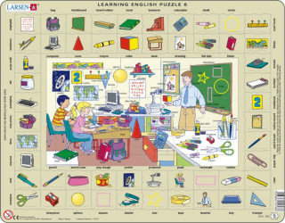 Larsen maxi puzzle 70 pieces Let's learn English! - Classroom EN6 Cadouri