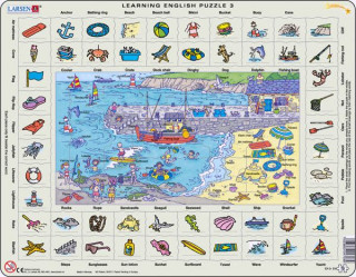 Larsen maxi puzzle 70 pieces Let's learn English! - Beach EN3 Cadouri