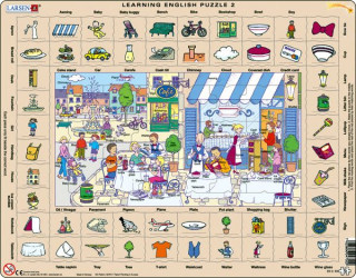 Larsen maxi puzzle 70 pieces Let's learn English! - On the square EN2 Cadouri