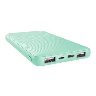 Trust PowerBank Primo Ultra-thin Powerbank (10000mAh; 15W USB-C 12W 2xUSB; Mint) Mobile