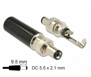 Delock DC connector male with plug size 5.5 x 2.1 mm and length 9.5 mm Acasă