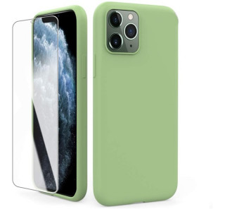 AhaStyle Apple iPhone 11 silicone case tempered glass glass foil, Green Mobile