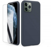 AhaStyle Apple iPhone 11 silicone case tempered glass glass foil, Dark Blue 