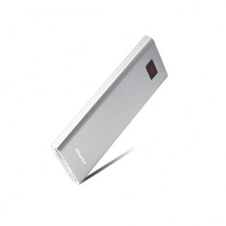 AWEI P91K metal Powerbank 8000 mAh With LCD display silver Mobile