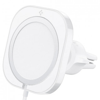 Spigen MagFit magnetic car holder MagSafe charger compatible, into the ventilation grid, white Mobile