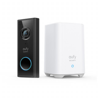 ANKER Eufy Black Video Doorbell 2K (Battery-Powered) + Home base 2 (EU + UK Plug) Acasă