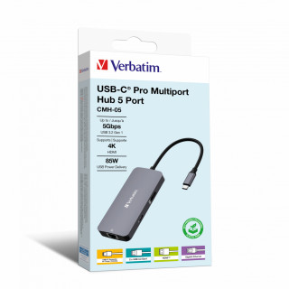 Verbatim CMH-05 USB tip-C 5000 Mbit/s Argintiu PC