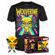 Funko Pop! X-Men: Wolverine Vinyl Figure (Blacklight) Tee Box & T-Shirt M Szett 