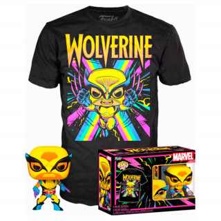 Funko Pop! X-Men: Wolverine Vinyl Figure (Blacklight) Tee Box & T-Shirt M Szett Cadouri