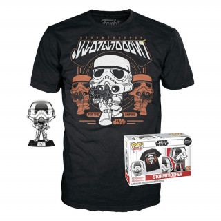 Funko Pop! & Tee: Disney Star Wars - Stormtrooper (Special Edition) Bobble-Head Vinyl Figurina & Tricou (L) Cadouri