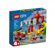 LEGO City Remiză și mașină de pompieri (60375) 