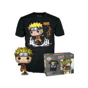 Funko Pop! & Tee: Naruto Shippuden - Naruto Running (Metallic) Vinyl Figurina si tricou (XL) 