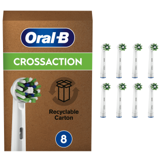 Oral-B Toothbrush Head CrossAction White 8 pcs Acasă