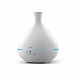 Anjou AJ-AD012 dark brown wood pattern ultrasonic essential oil humidifier with LED light Acasă