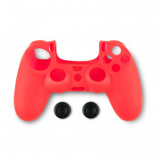 Spartan Gear - Carcasă de protecție din silicon pentru controler și mânere pentru degetul mare - Roșu (PS4) 