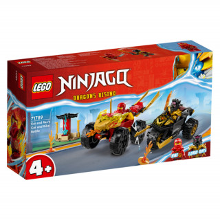 LEGO NINJAGO: Înfruntarea dintre Kai în mașină și Ras pe motocicletă (71789) Jucărie