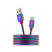 Canyon CNS-USBC7 cablu de date USB 2.0 A - USB-C M/M acoperit metalic 1,2 m colorat (curcubeu) 