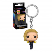 Funko Pocket Pop!: The Marvels - Breloc cu figurine din vinil Captain Marvel Bobble-Head 