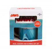 Set căni, coaster și breloc Jaws (250 ml) 