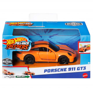 Hot Wheels - Pull-back Speeders - Mașină mică Porsche 911 GT3  (HPT04 - HPR79) Jucărie