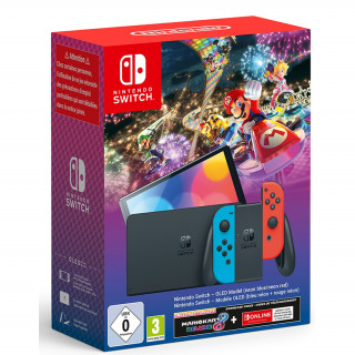 Nintendo Switch OLED Consola + Mario Kart 8 Deluxe + 3 luni de Nintendo Switch Online Nintendo Switch