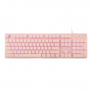 WHITE SHARK TACHI-P/US WS GK-003441P-US Tastatură pentru jocuri, 104 taste roz (engleză) 