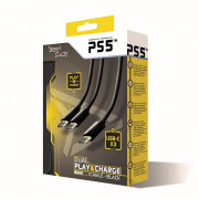 Cablu Steelplay Dual Play &amp; Charge pentru controler PS5 - Negru 