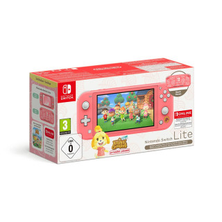 Nintendo Switch Lite - Coral + Animal Crossing + 12M NSO Nintendo Switch